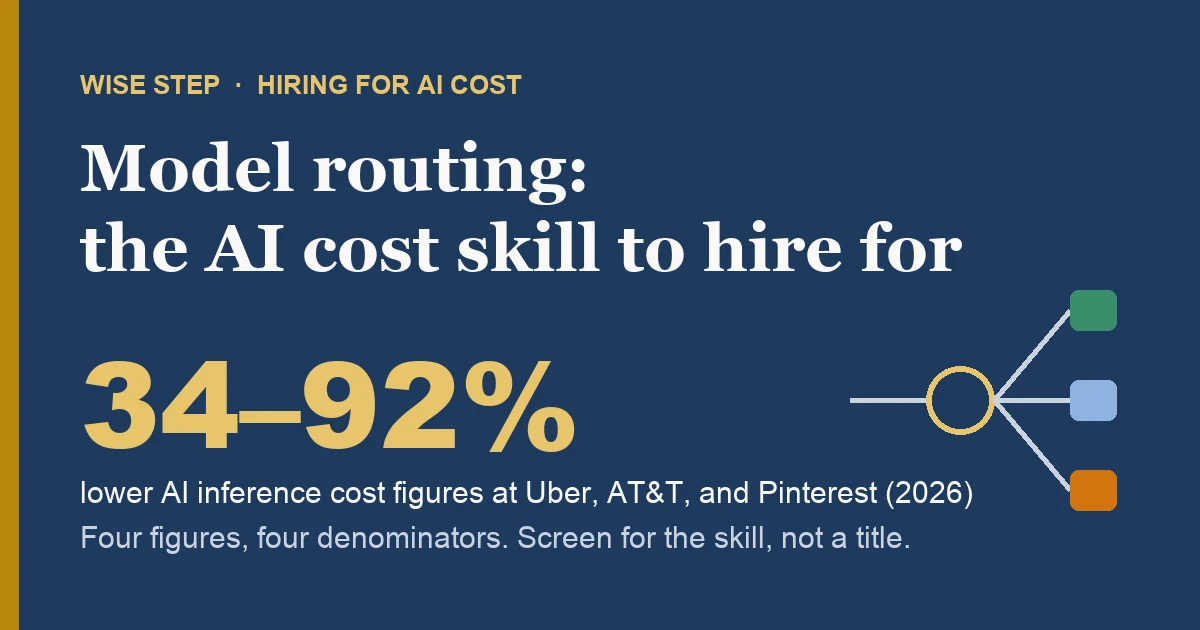 Model routing — the AI inference cost skill to hire for in 2026, with figures from Uber, AT&T, and Pinterest